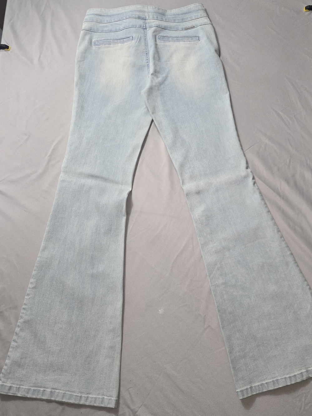 New York & Company Light Wash Flare Jeans - Pale Blue - Picture 6 of 6